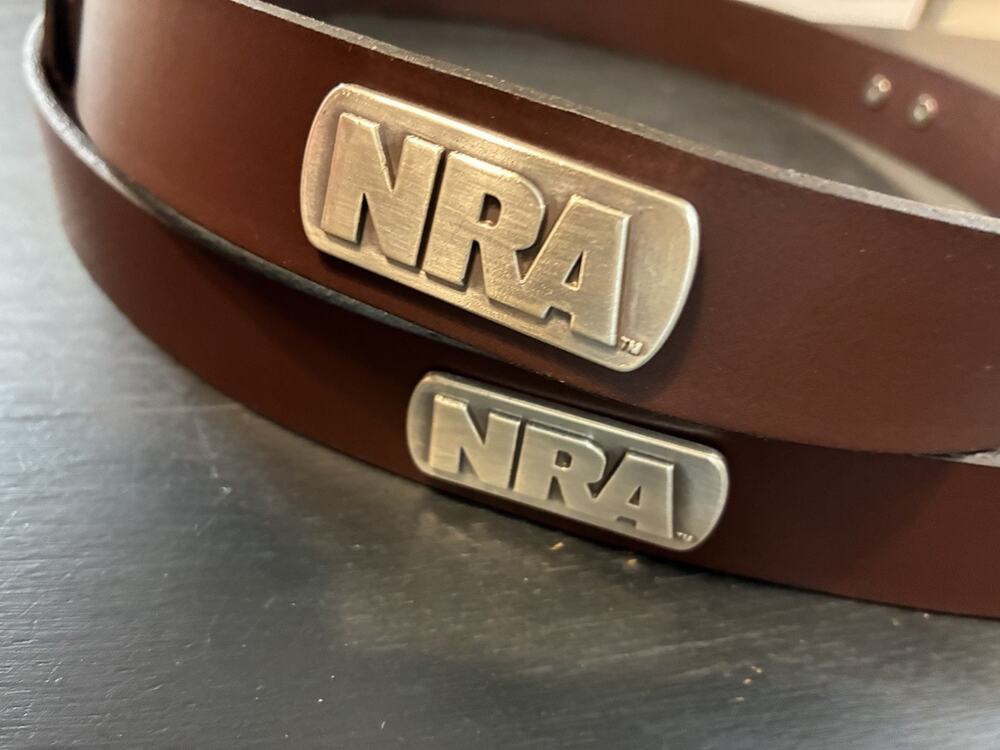 Brown Genuine Leather Belt with 4 NRA Conchos Size 46